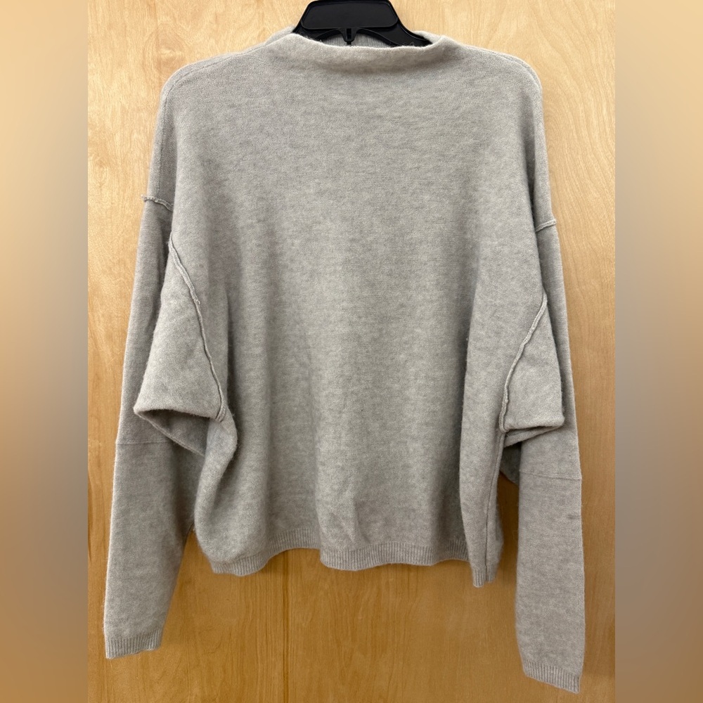 Free People Wool Blend Relaxed Grey Raglan Sweater - Picture 5 of 13